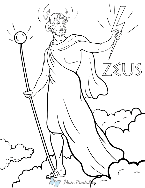 Printable Zeus Coloring Page