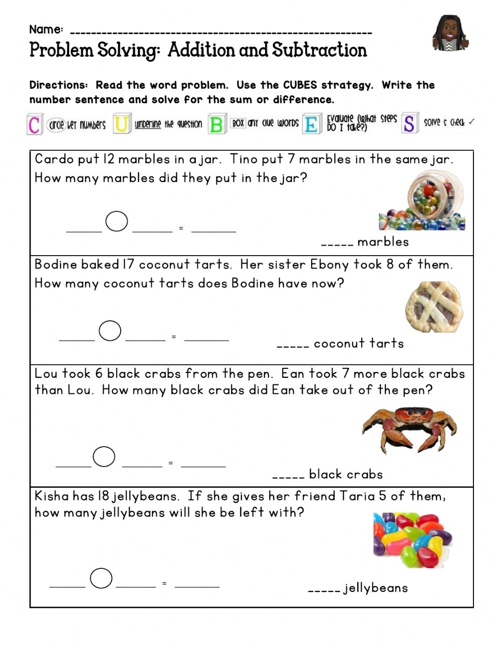 Problem Solving Addition Subtraction Worksheet Printable Worksheets