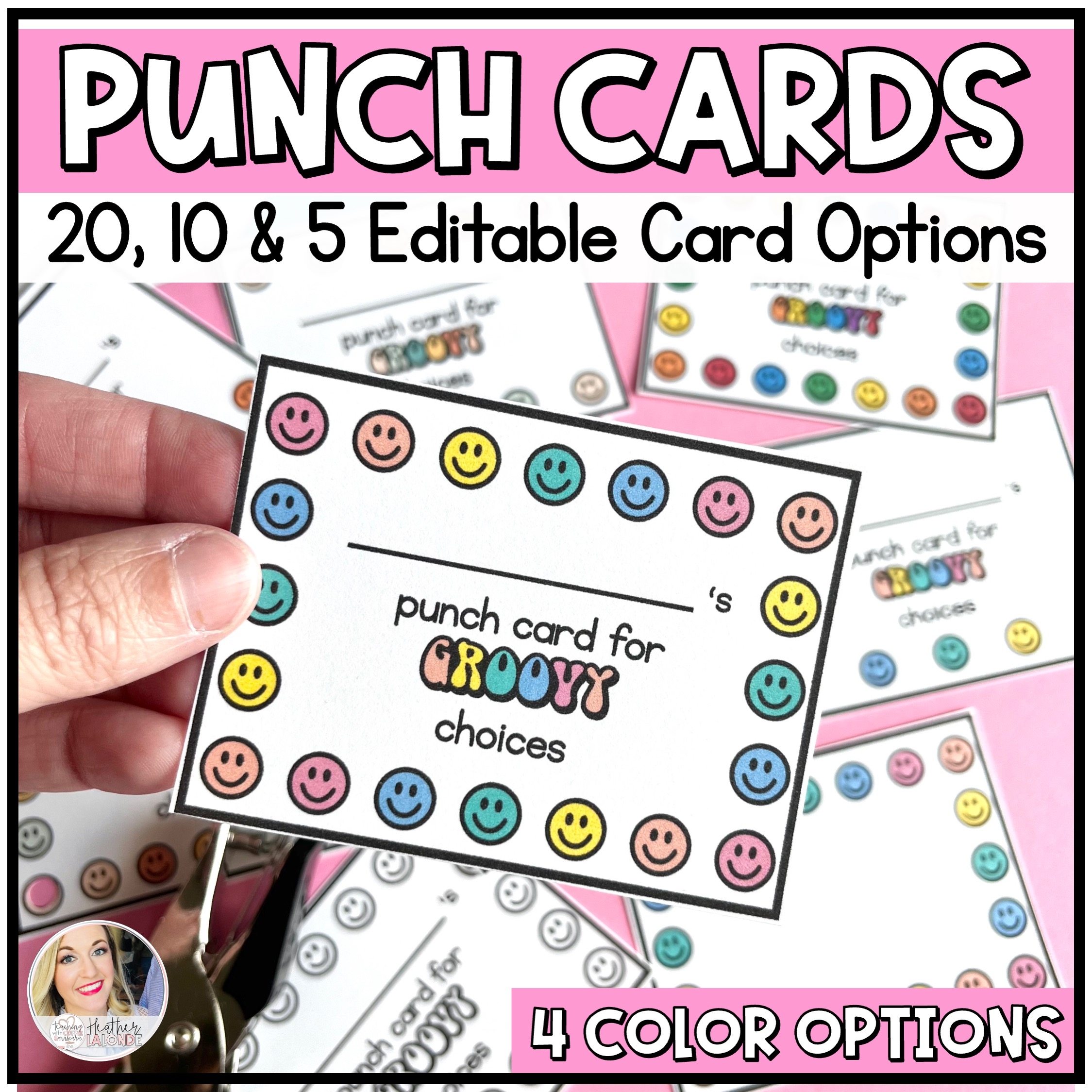 Punch Cards For Kids Happy Face Punch Cards Printable Punch Cards 