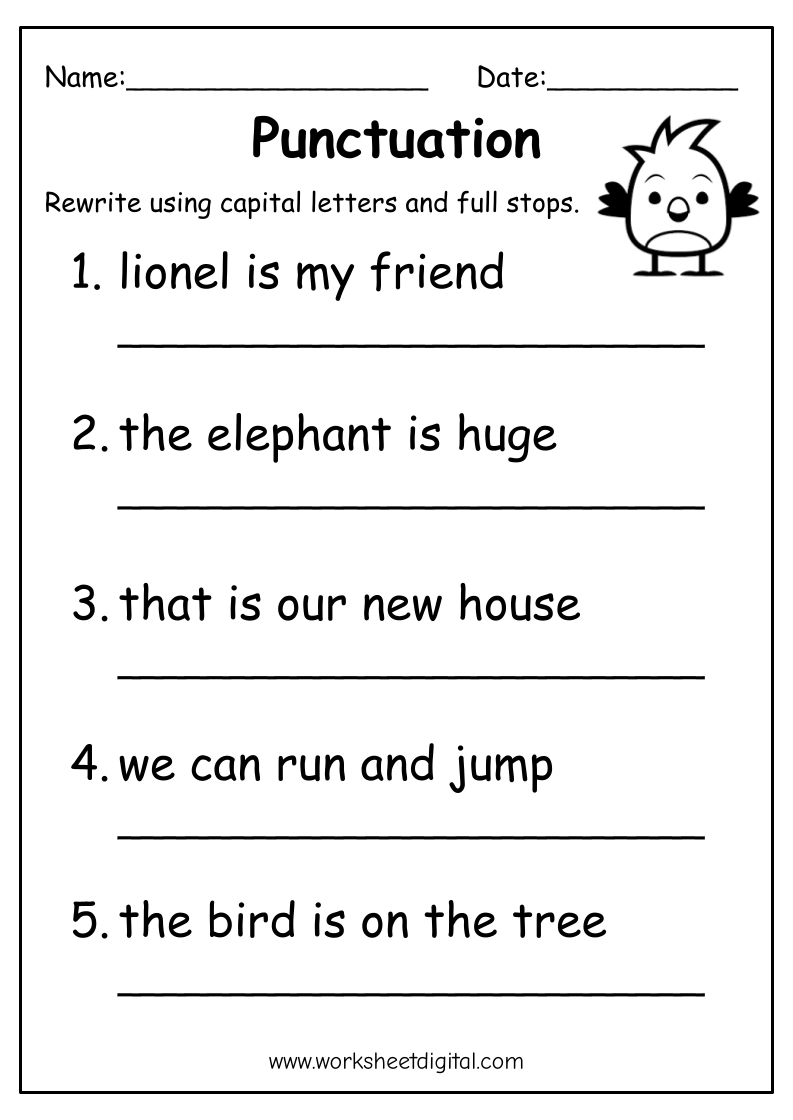 Punctuation Worksheet Digital 1 Teacher Made Resources