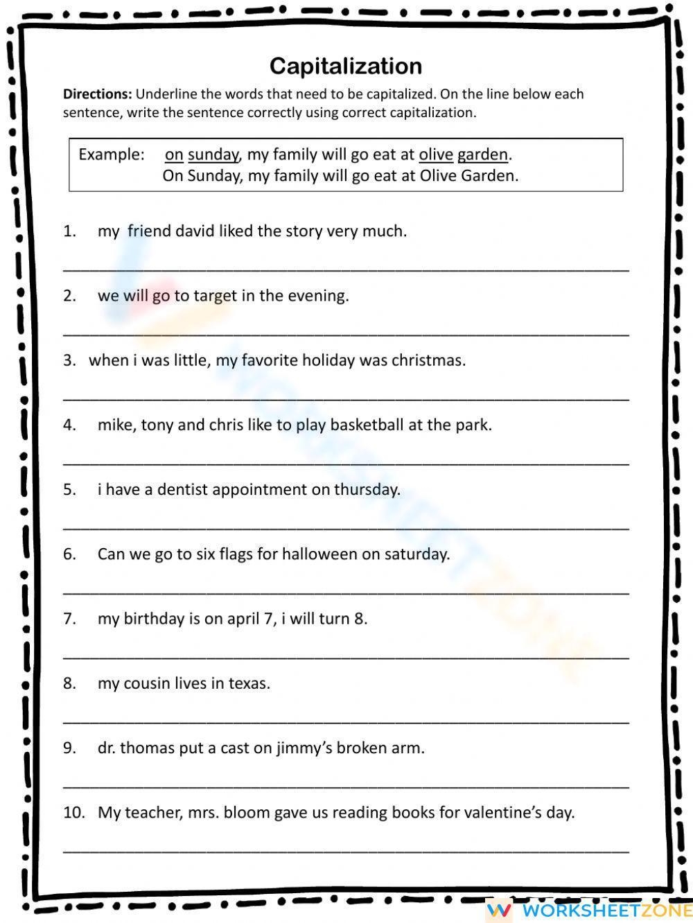 Punctuation Worksheet Worksheets Library