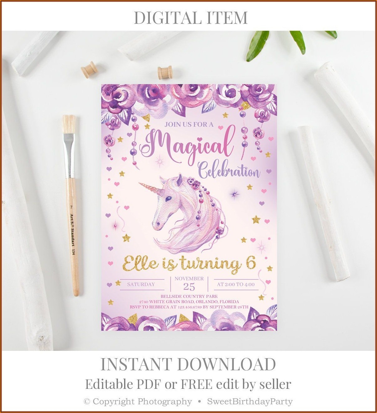 Purple Birthday Invitations Template Template 2 Resume Examples