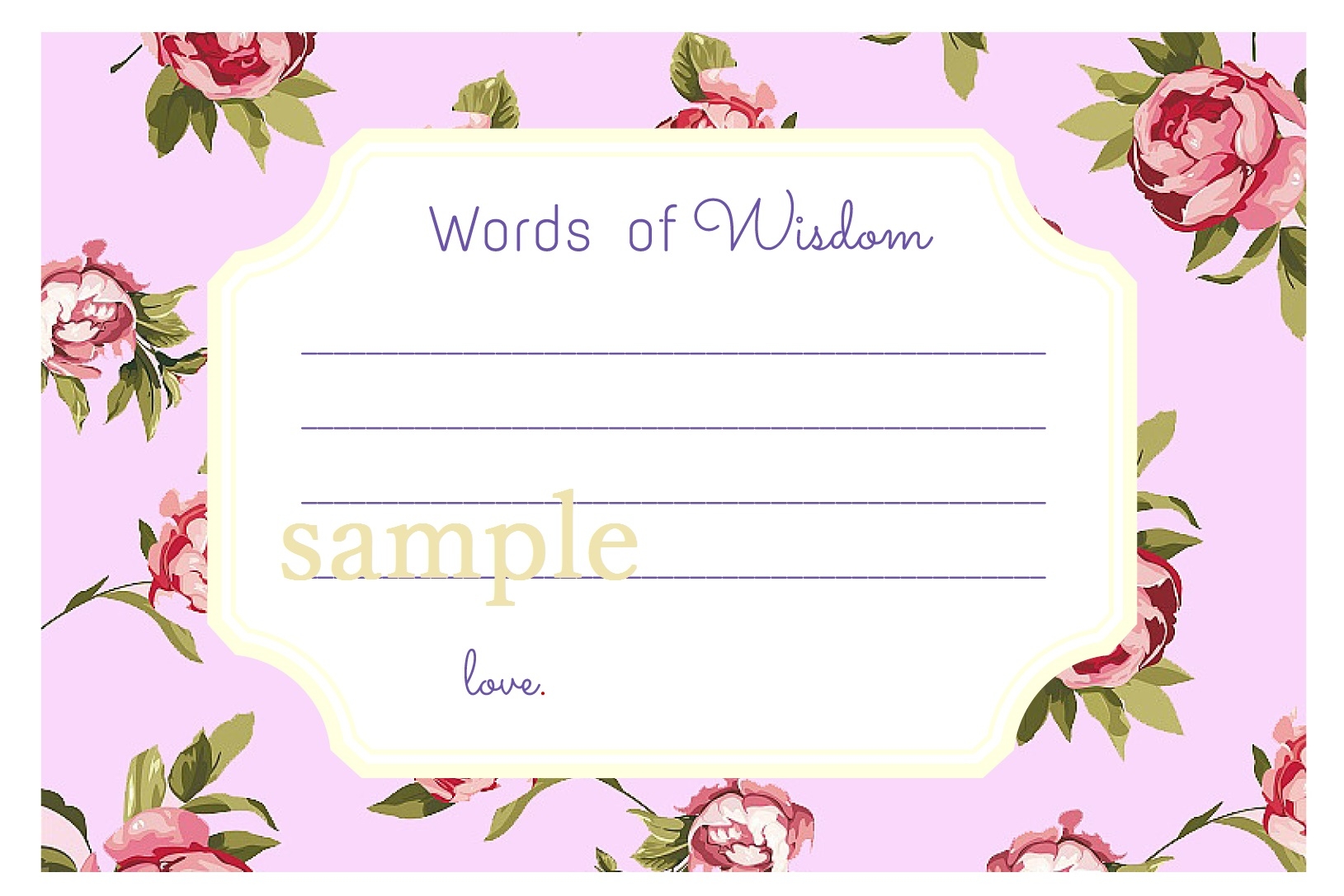 Purple Words Of Wisdom Cards Magical Printable