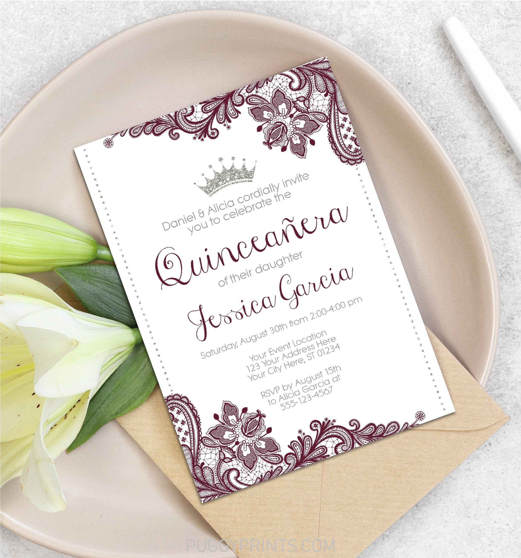 Quinceanera Invitation Templates Free Download Printable Word Searches