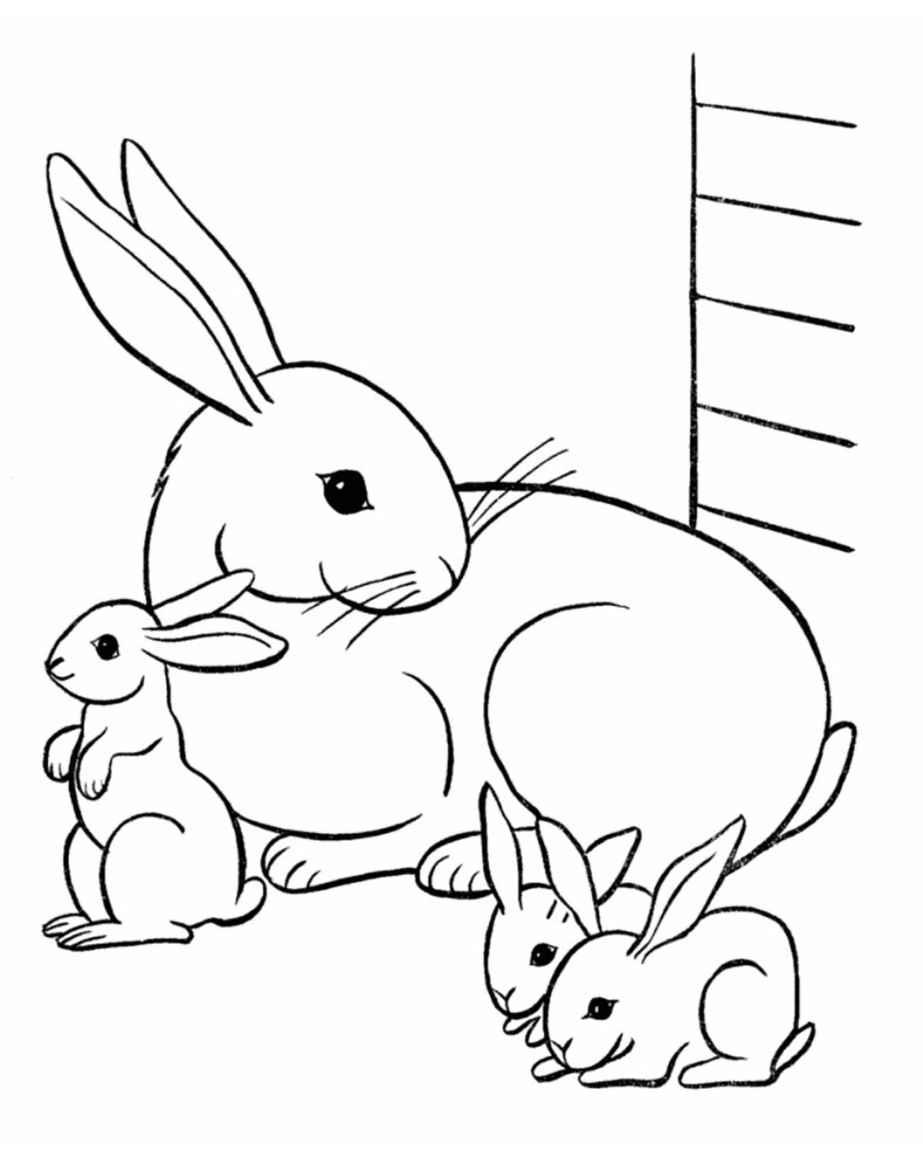free rabbit coloring pages printable