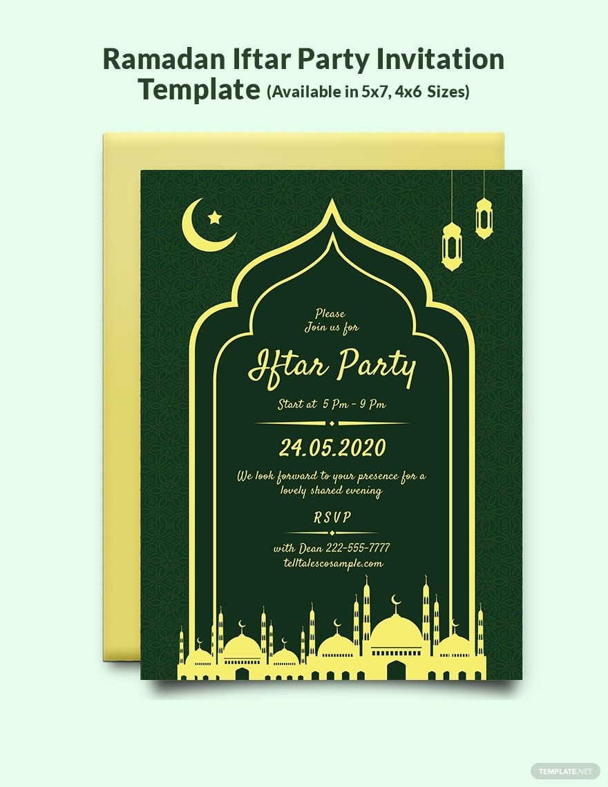Ramadan Iftar Party Invitation Template In Illustrator PSD Download 