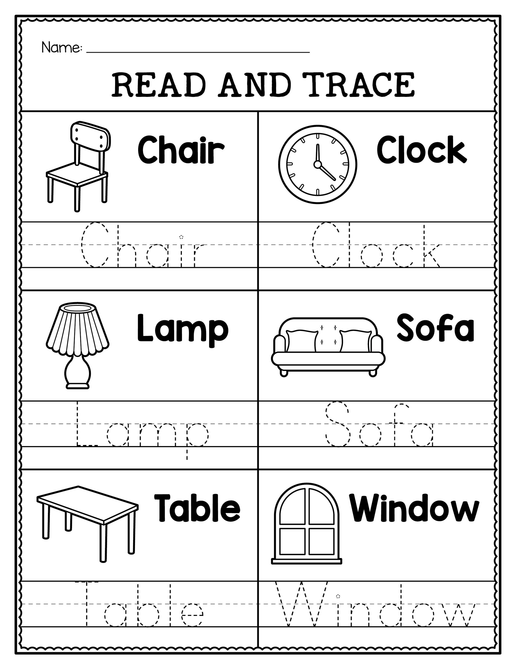 trace worksheets