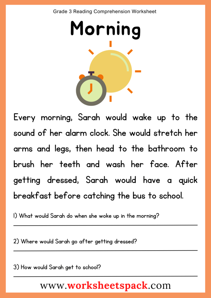Reading Comprehension Worksheets For Grade 3 Worksheets Library