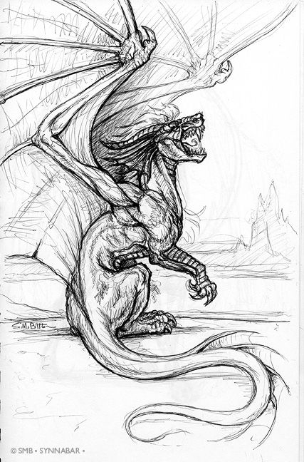 Realistic Dragon Coloring Page