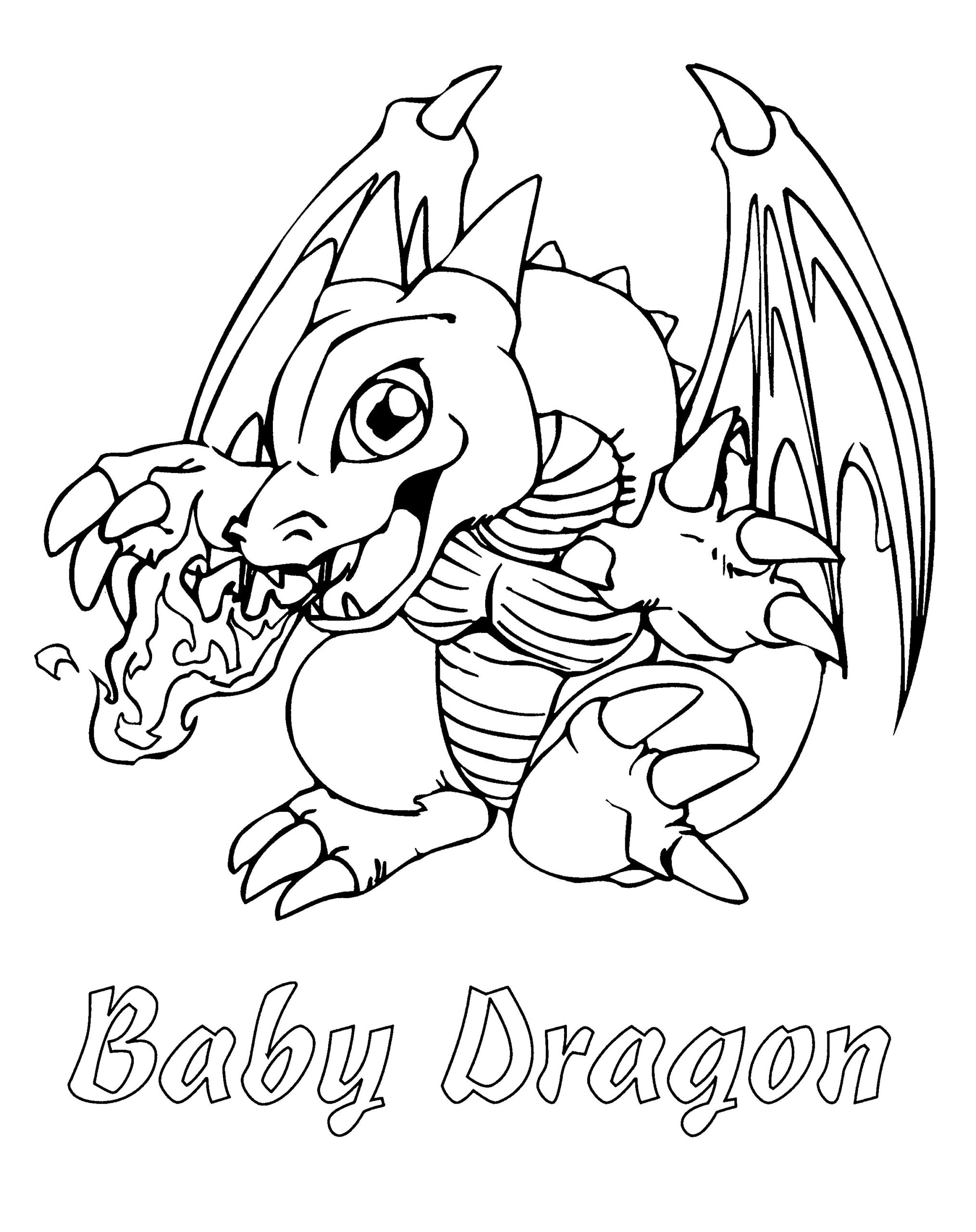 Realistic Dragon Coloring Pages