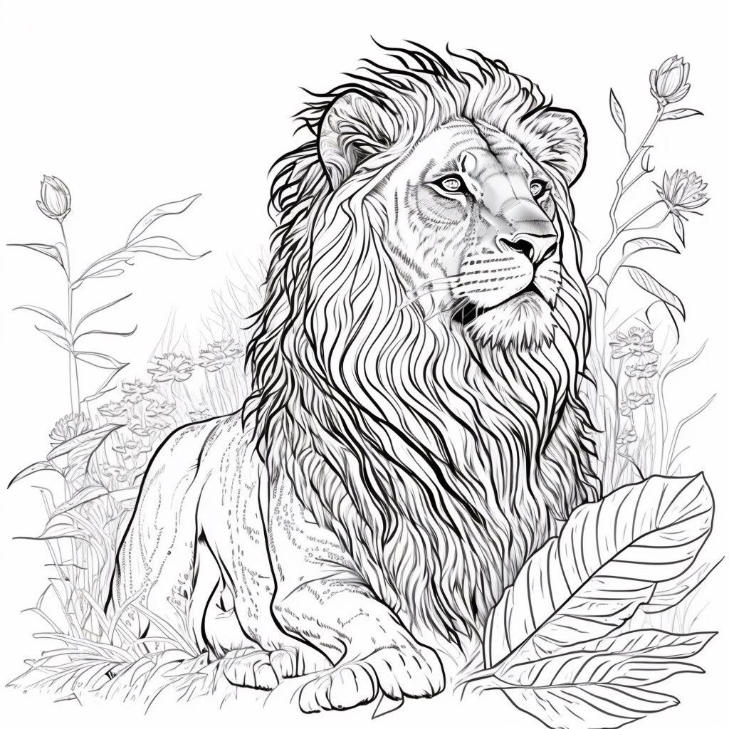 printable coloring pages lion