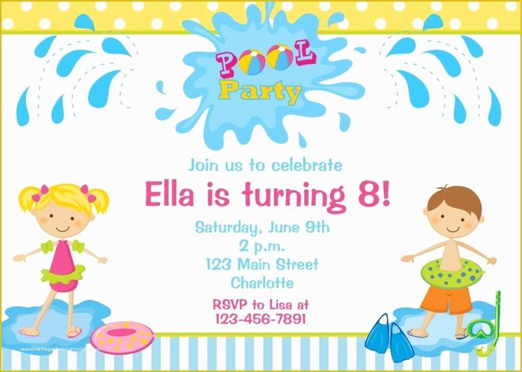 Reception Invitation Templates Free Download Of Download Swim Party 