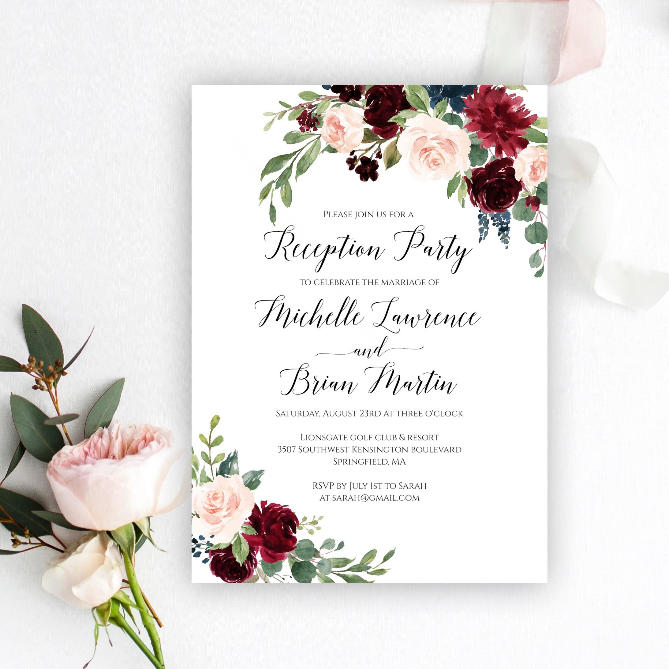 Reception Only Invitations Templates Free