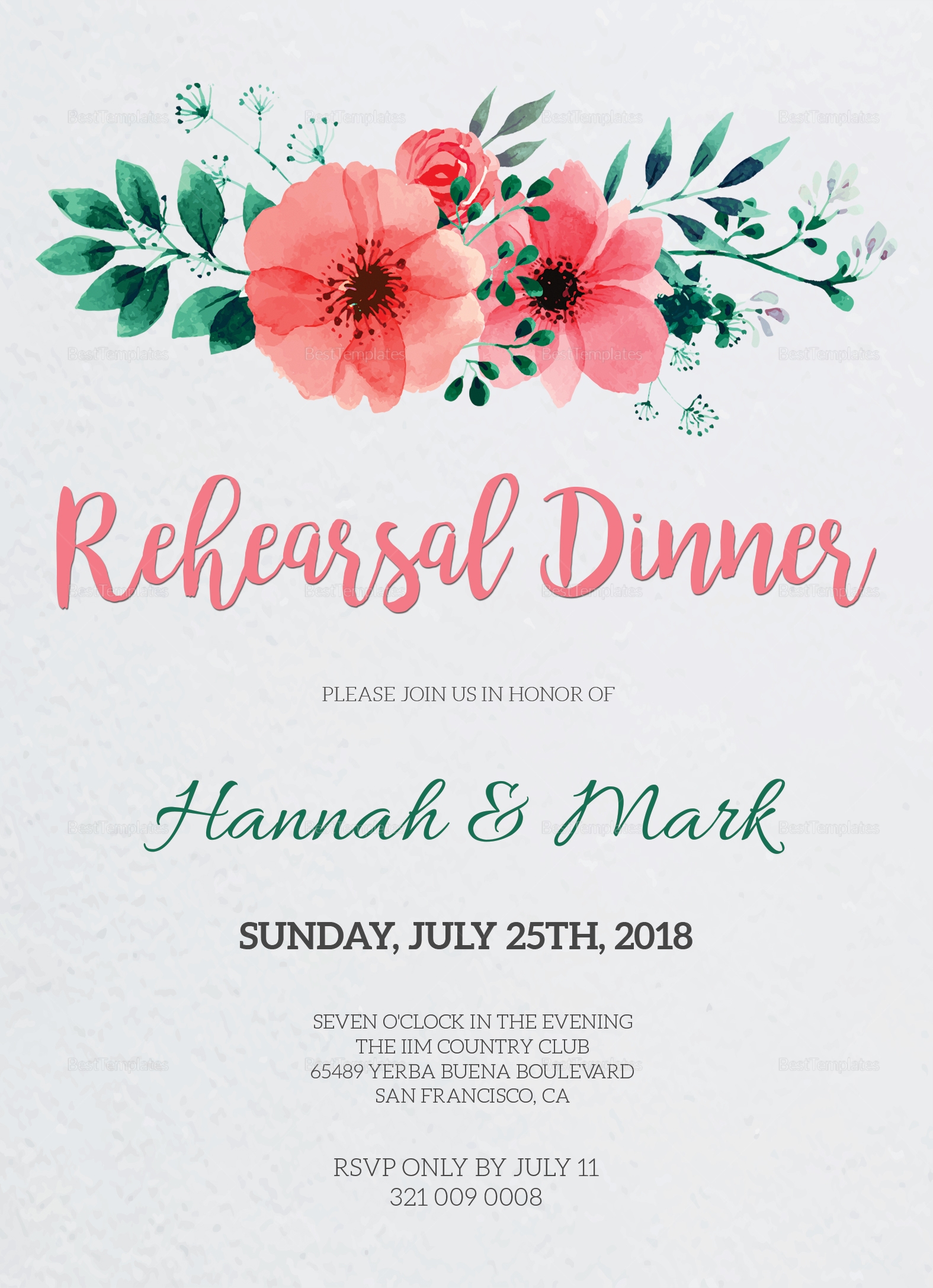rehearsal dinner invitations templates
