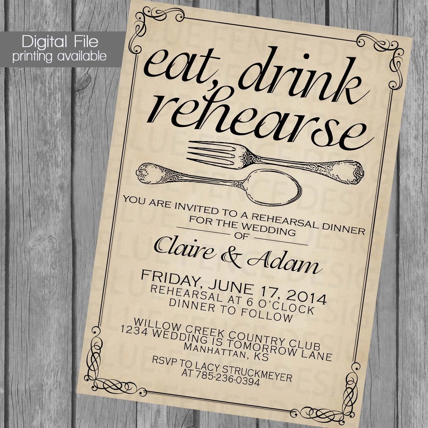 rehearsal dinner invite template