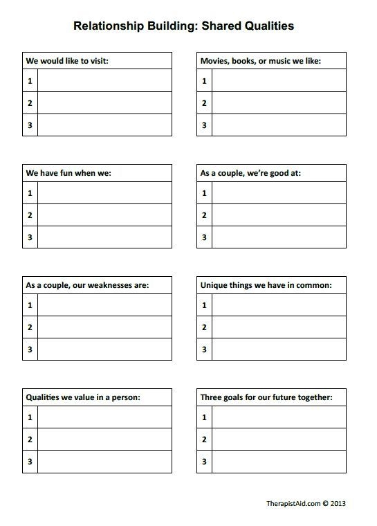 Relationship Building Skills Worksheets SkillsWorksheets
