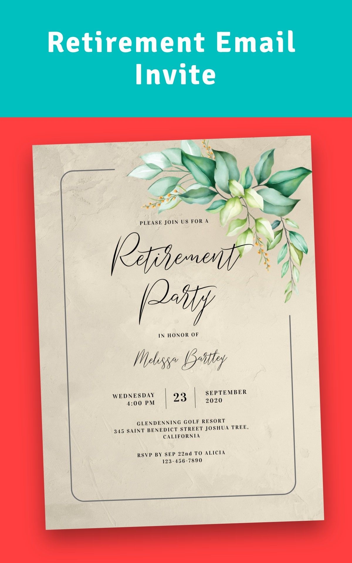 retirement invite template