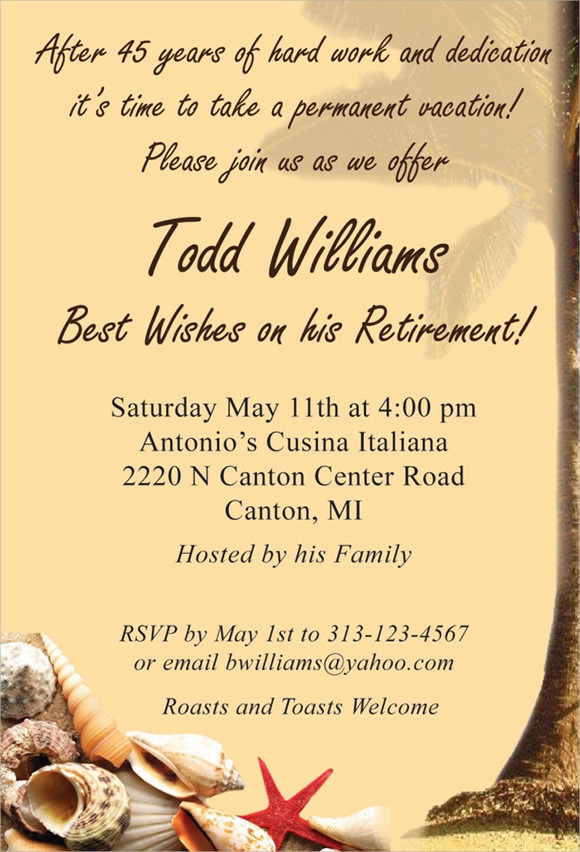 retirement template invitation
