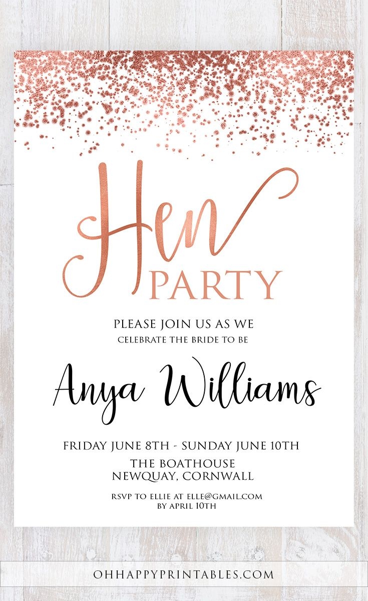 hen do invite template free