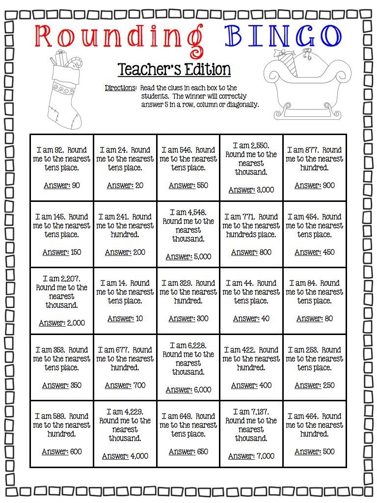 Rounding Games Printable Printable Word Searches