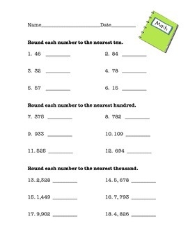 rounding quiz worksheet