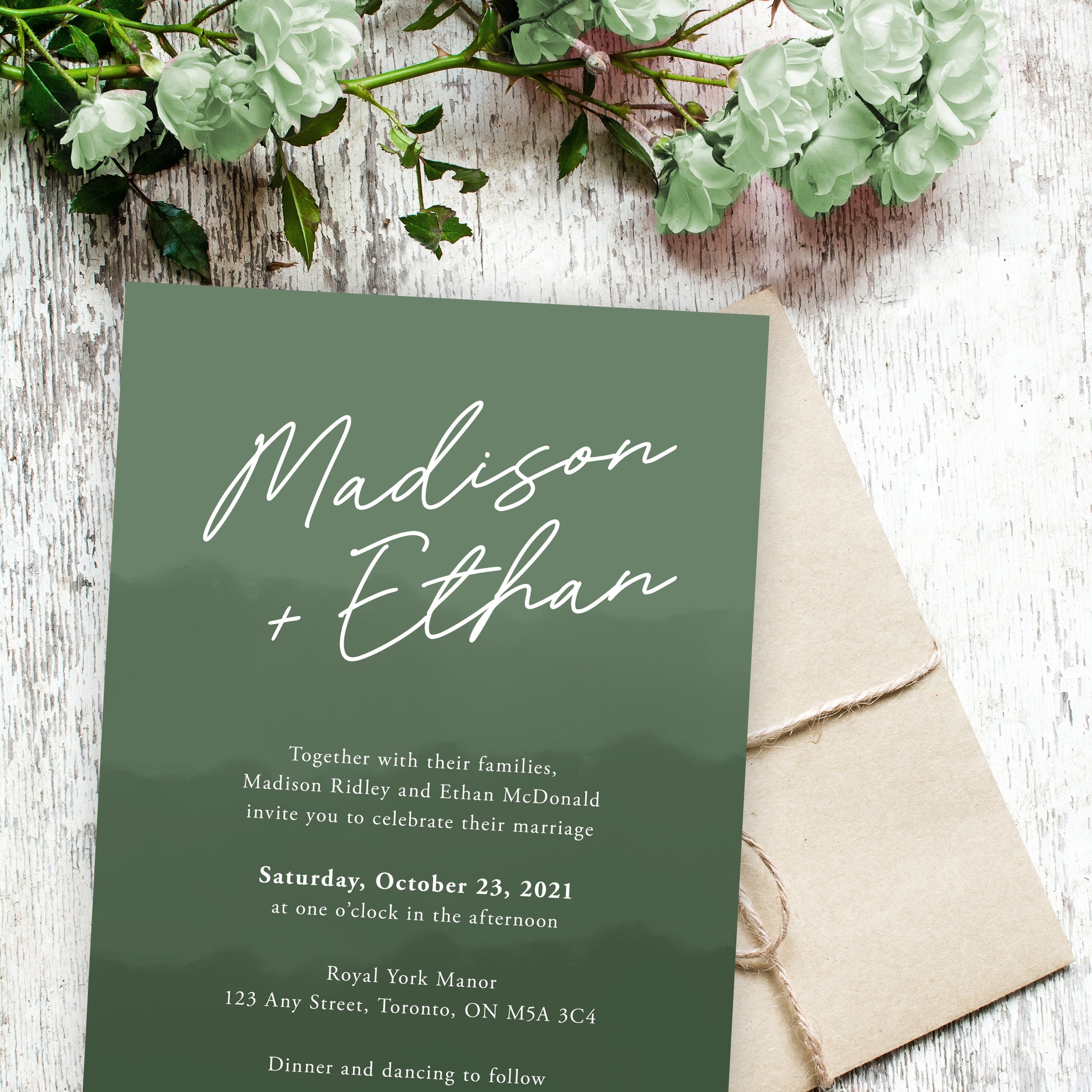Sage Green Invitation Template