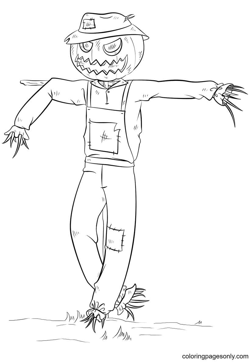 Scarecrow Jack O 39 Lantern Coloring Page Free Printable Coloring Pages