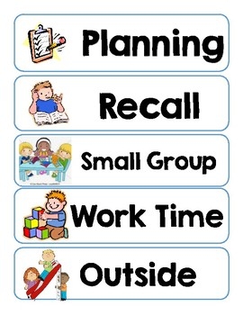 highscope schedule cards printable