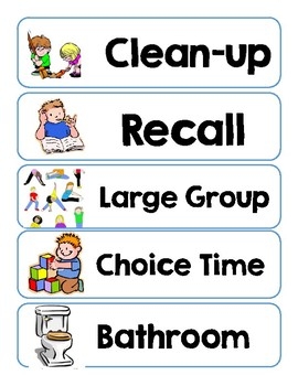 Schedule Cards HighScope By Nicole Embury Teachers Pay Teachers