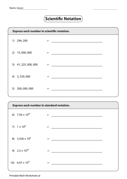 Scientific Notation Worksheet Pdf Pro Worksheet