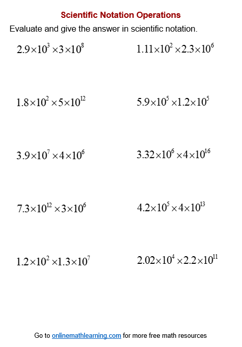 scientific notation worksheet pdf