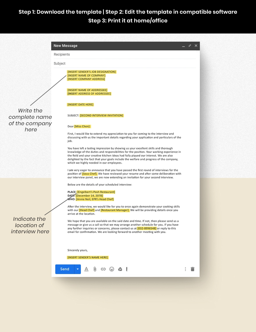 Second Interview Invitation Email Template In HTML5 PSD Download 