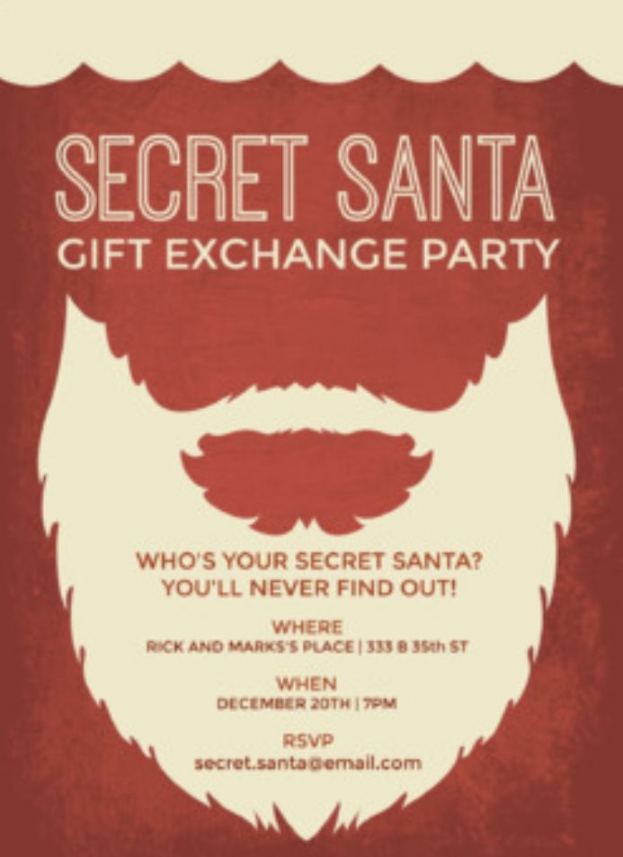 Secret Santa Invite Template Social Media Template