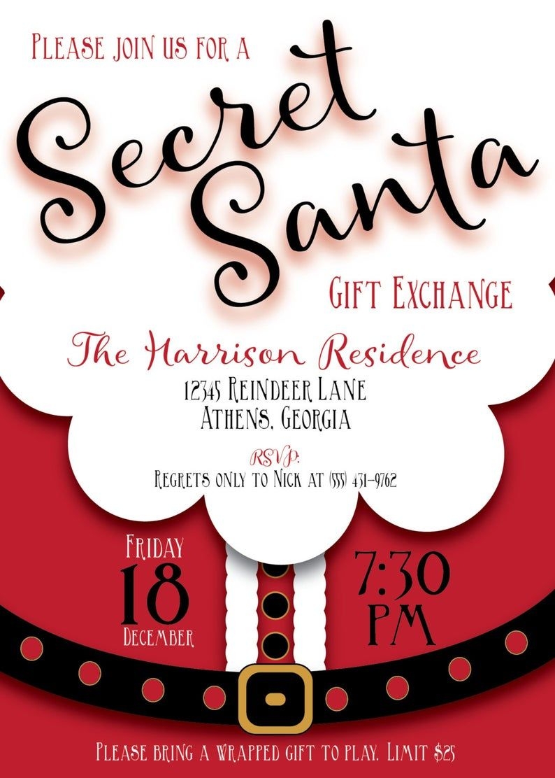 Secret Santa Template Invitation Dev onallcylinders