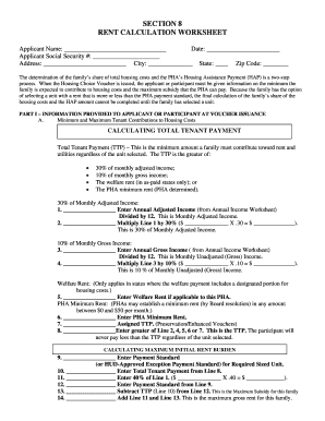 Section 8 Calculation Worksheet Pdf Fill Online Printable Fillable 