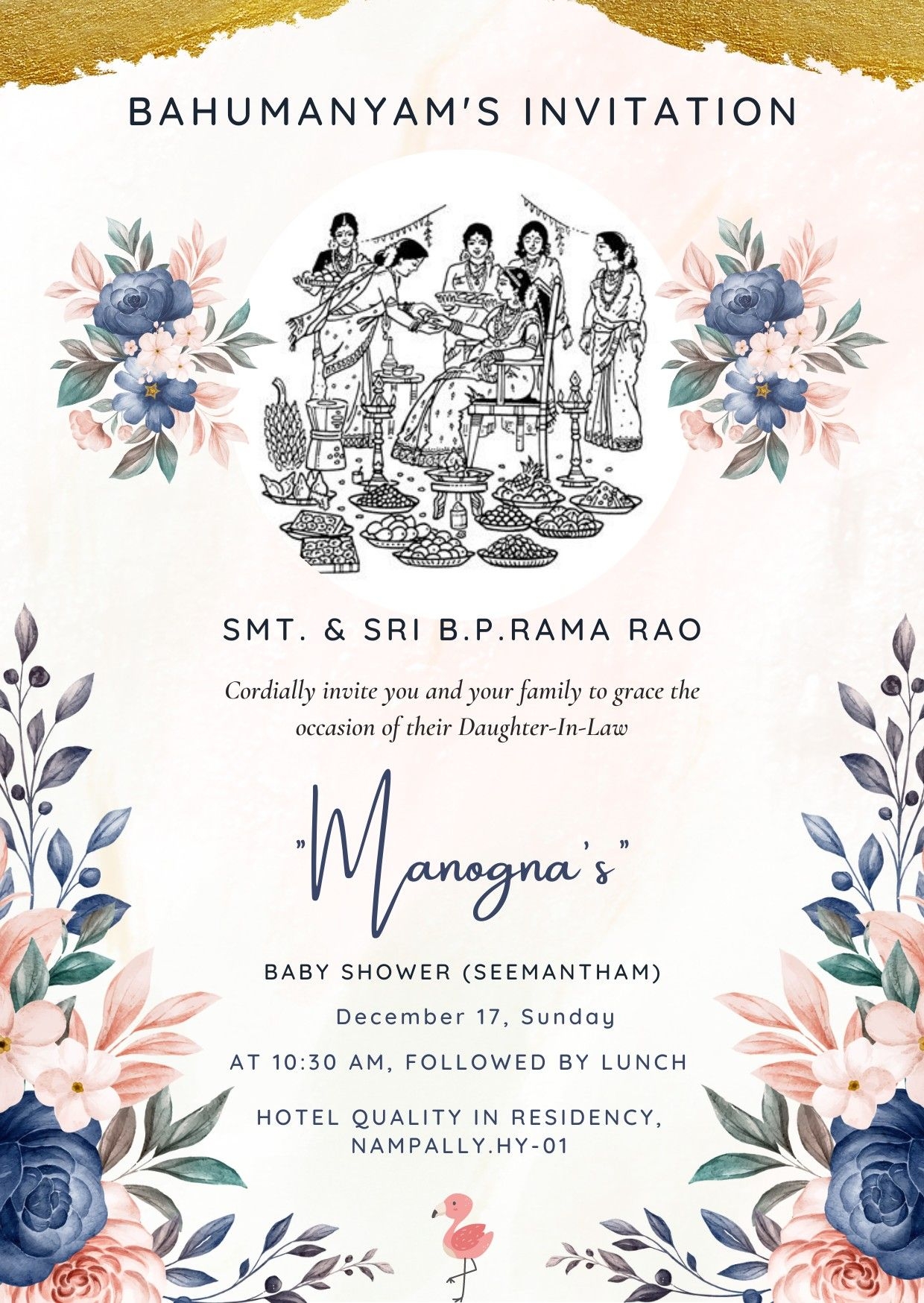 Seemantham Invitation Template Free Social Calendar Templates