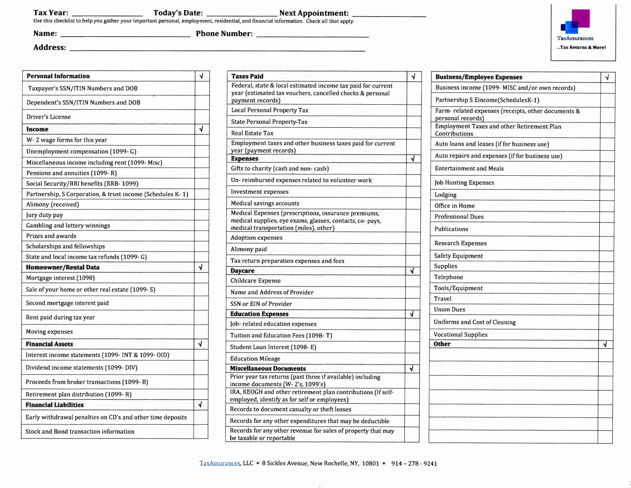 Self Employed Tax Deductions Worksheet 2016 Db excel