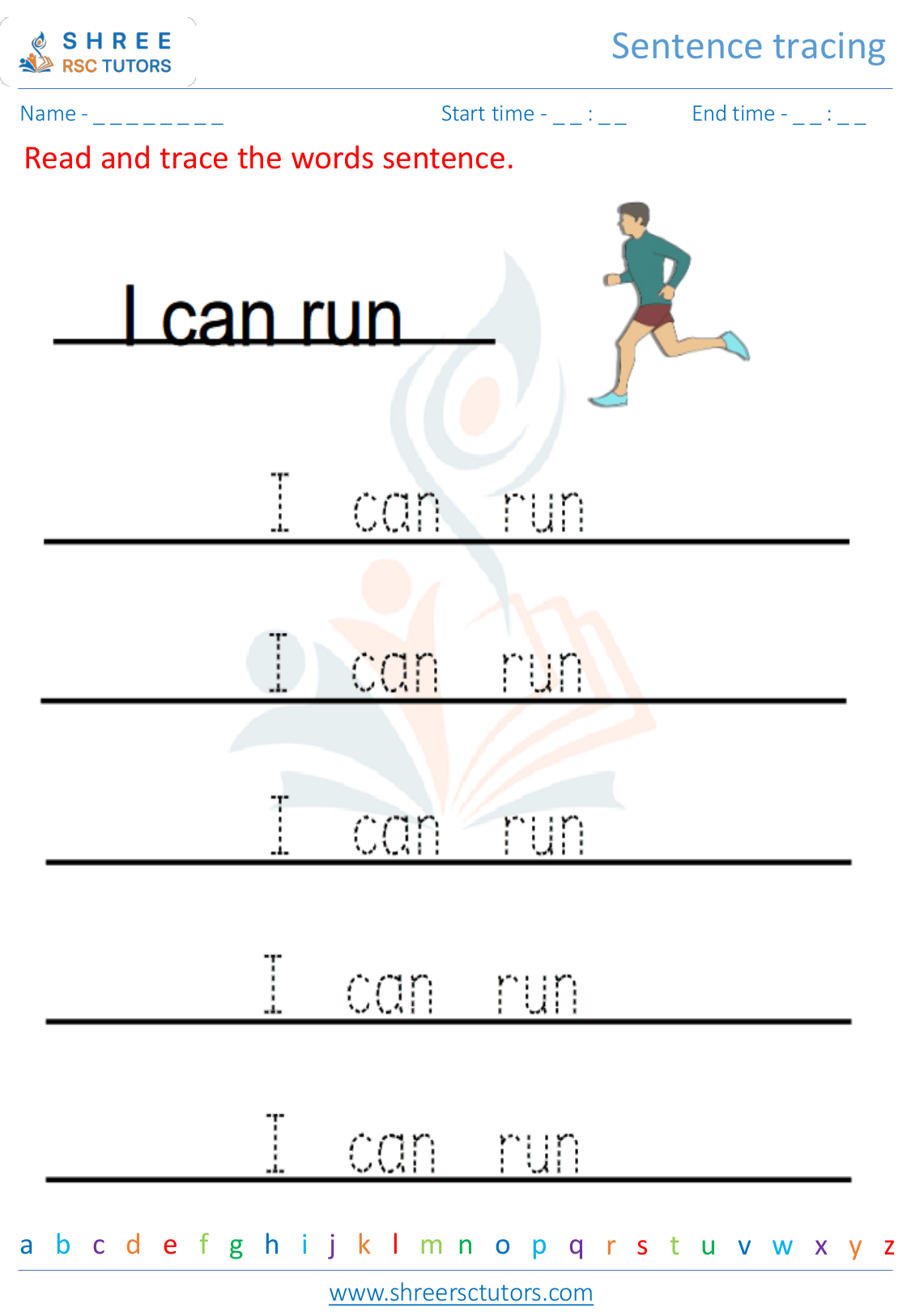 Sentence Tracing Worksheets For Grade 1 English Shree Rsc Tutors