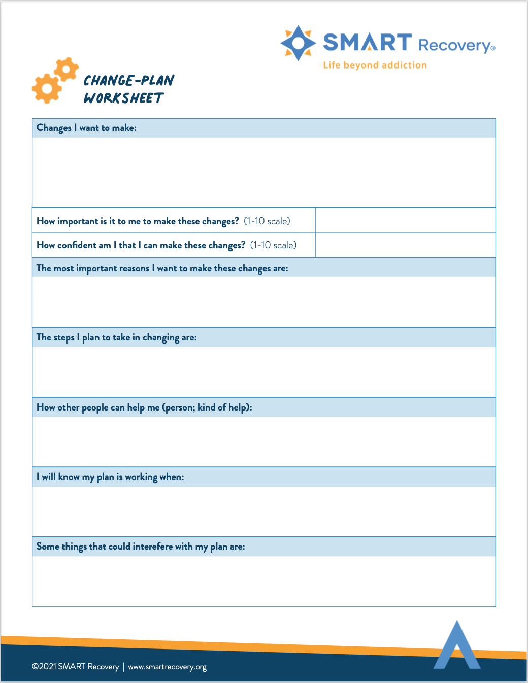 recovery worksheets