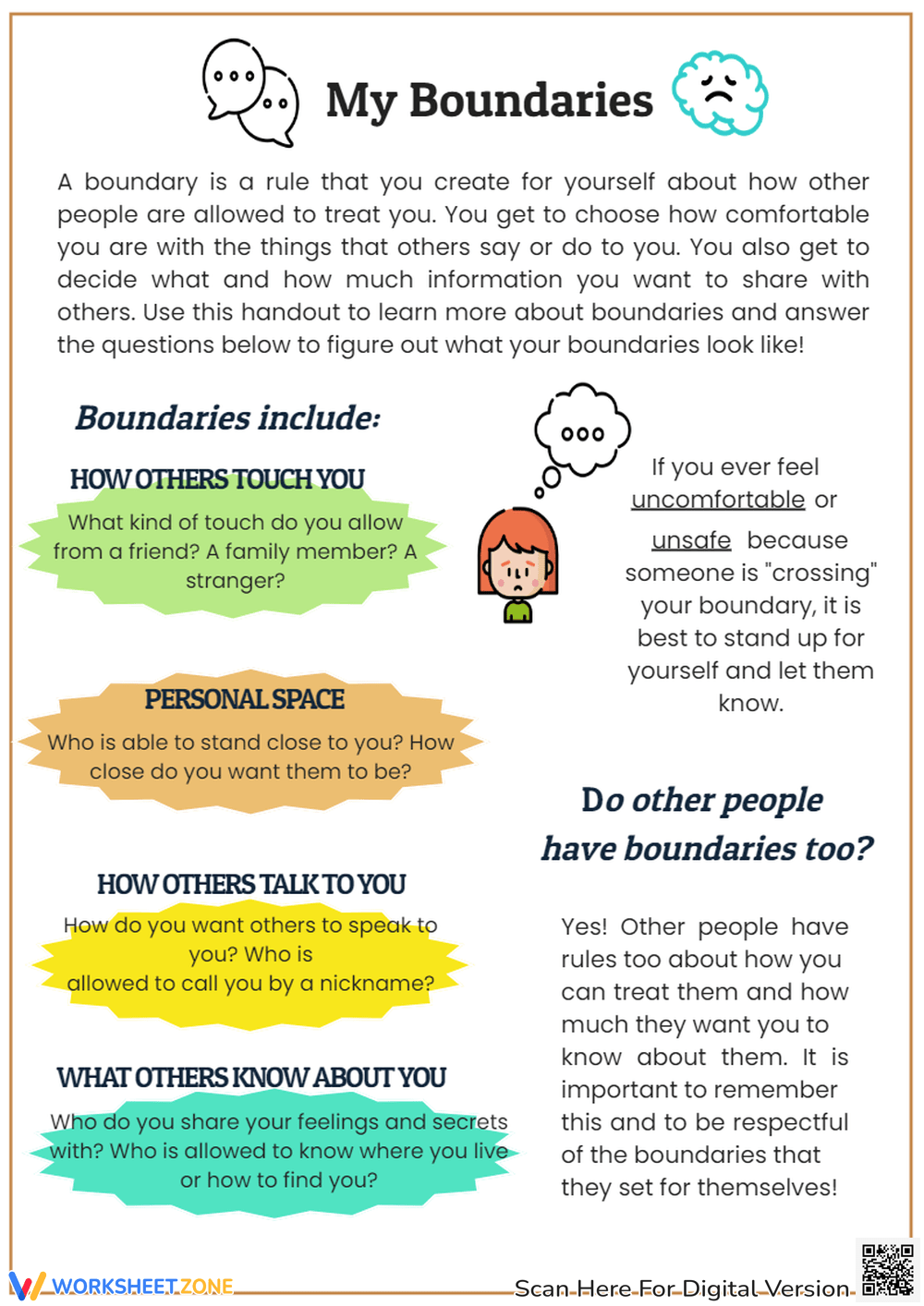 Setting Healthy Boundaries Checklist And Worksheet Worksheets Library
