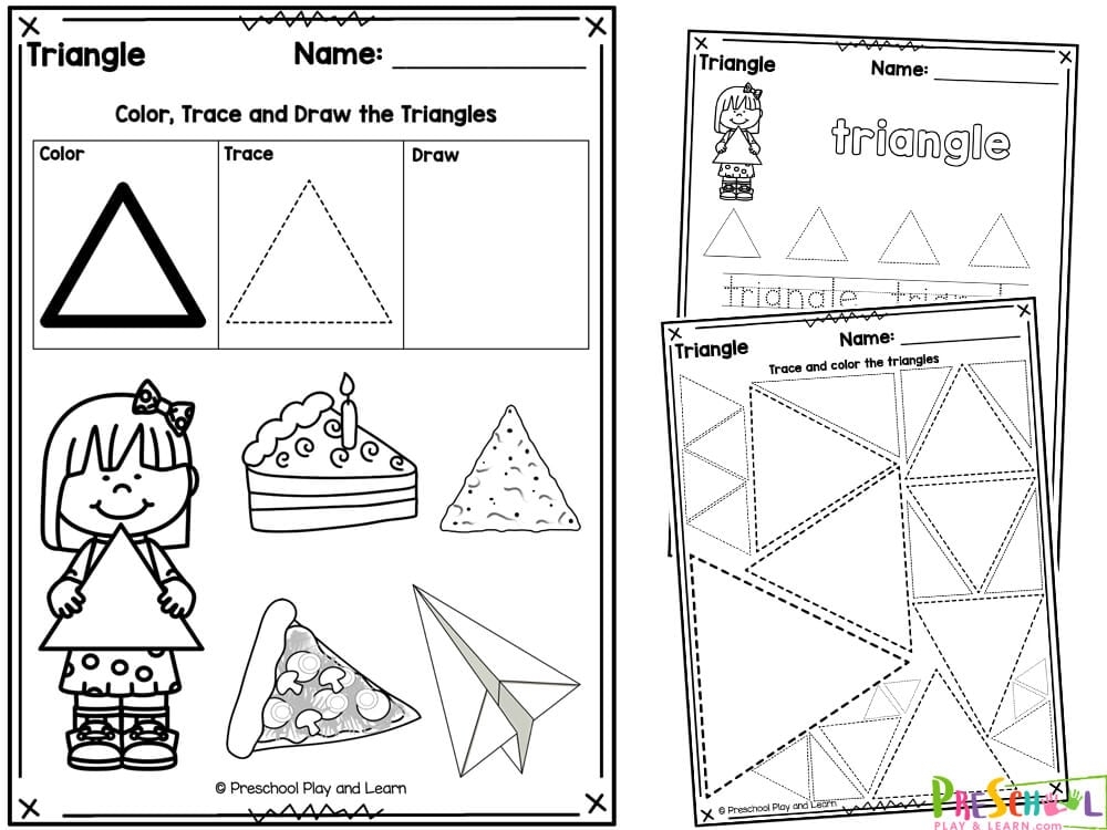 triangle worksheet preschool