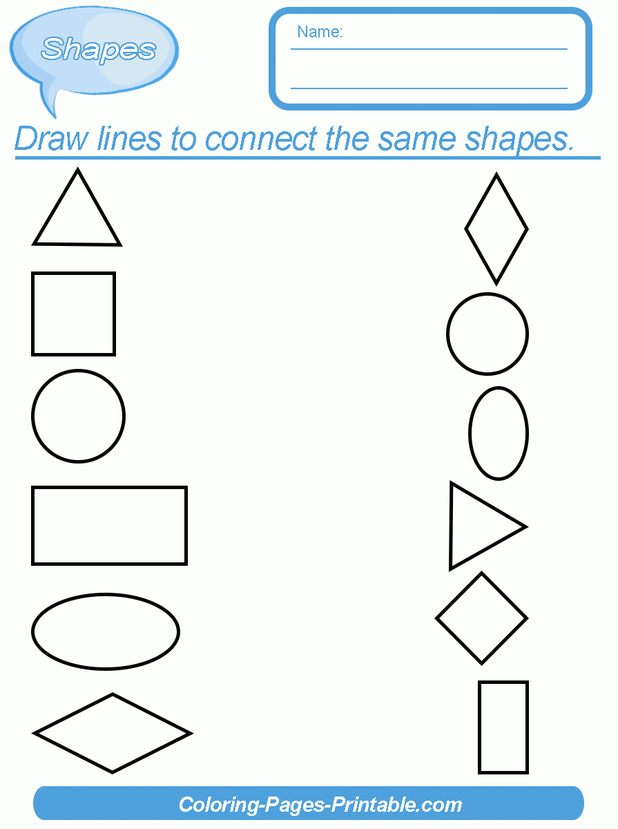 Shapes Worksheets For Kindergarten COLORING PAGES PRINTABLE COM