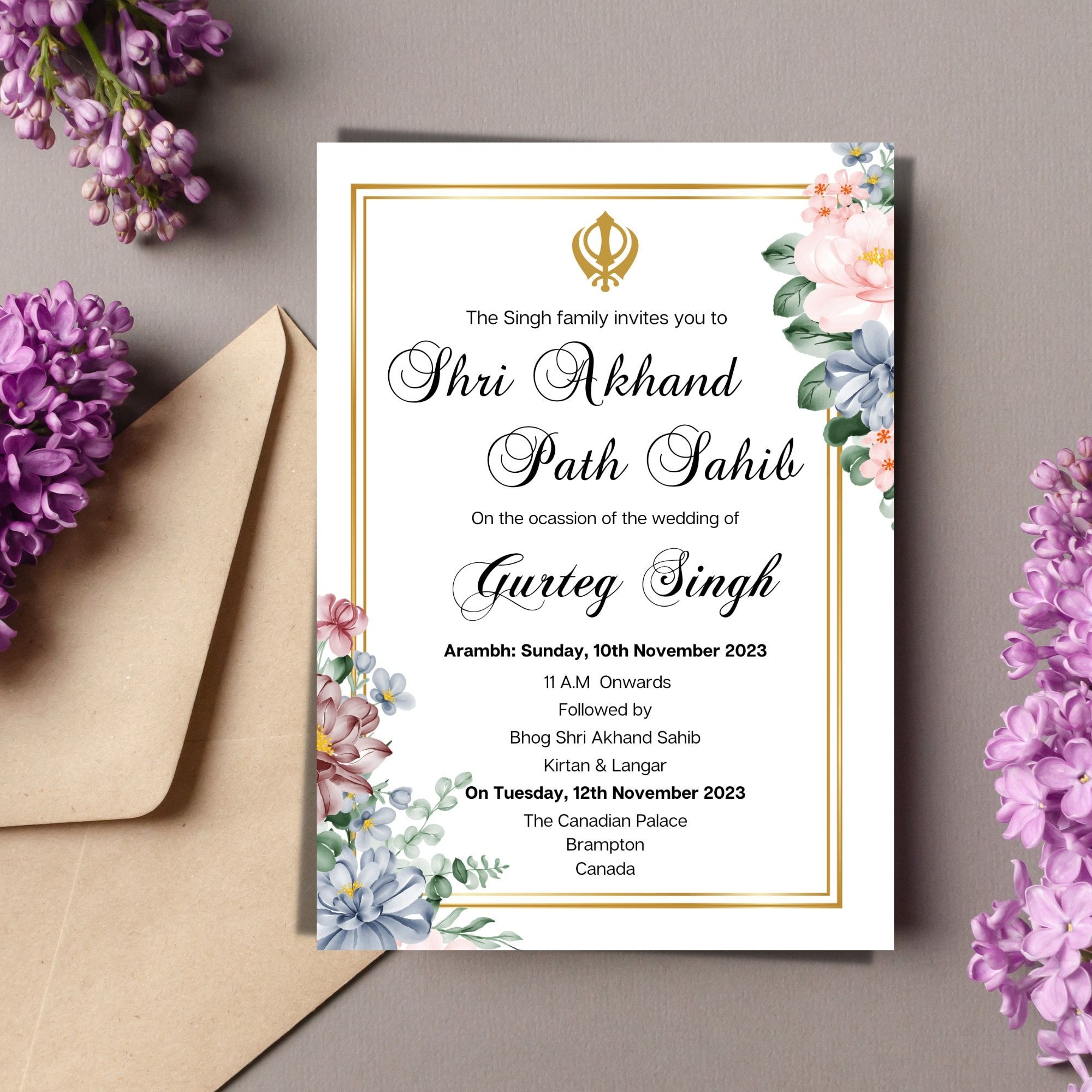 Shri Akhand Path Invitation Shri Sukhmani Sahib Path Digital Invitation 