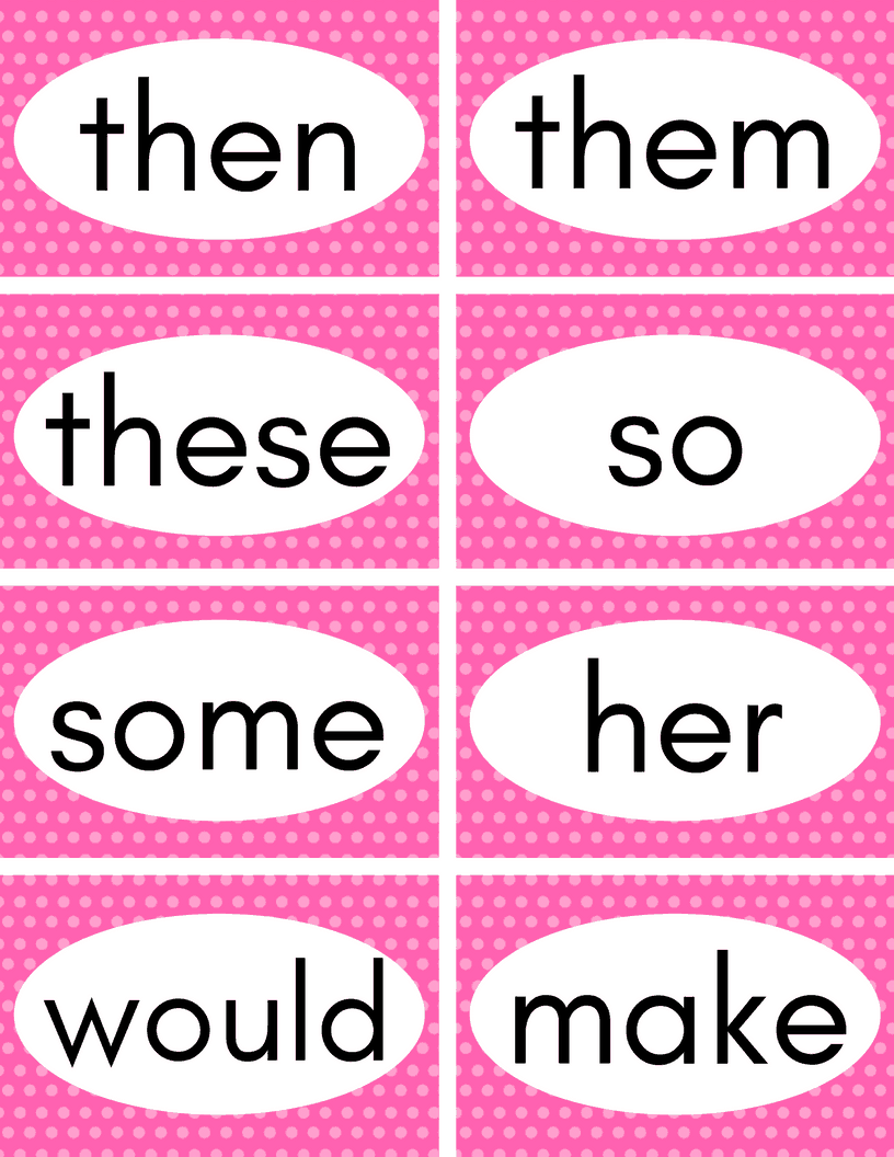 free sight word cards printable