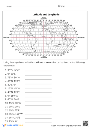 Significance Of Longitude And Latitude Activity Sheets Worksheets Library