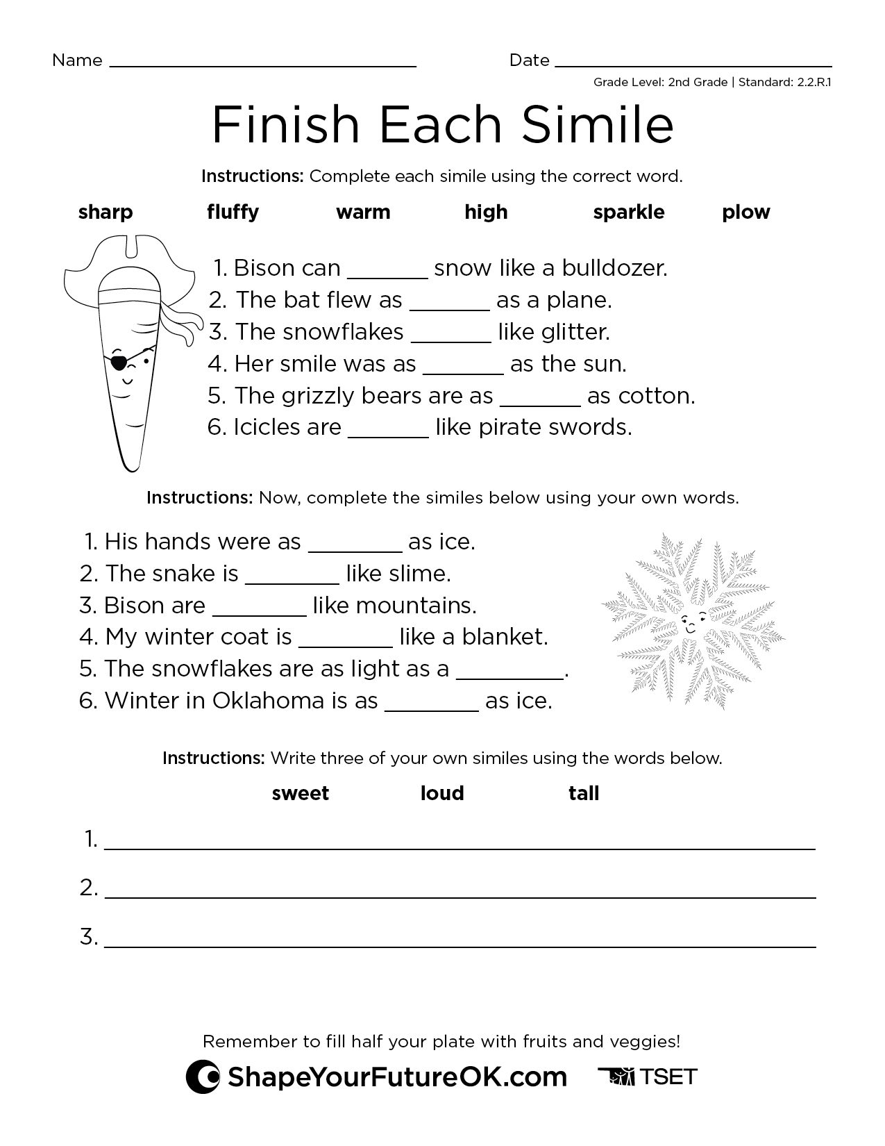 Simile Worksheets Engaging Exercises For Figurative Language