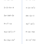 Simplify Expression Worksheets Multiply Divide printable