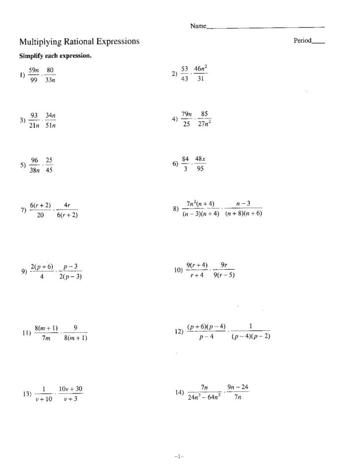 simplifying algebraic expressions worksheets