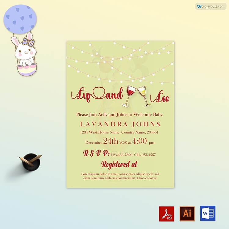 Sip And See Invitation 12 Templates For Microsoft Word