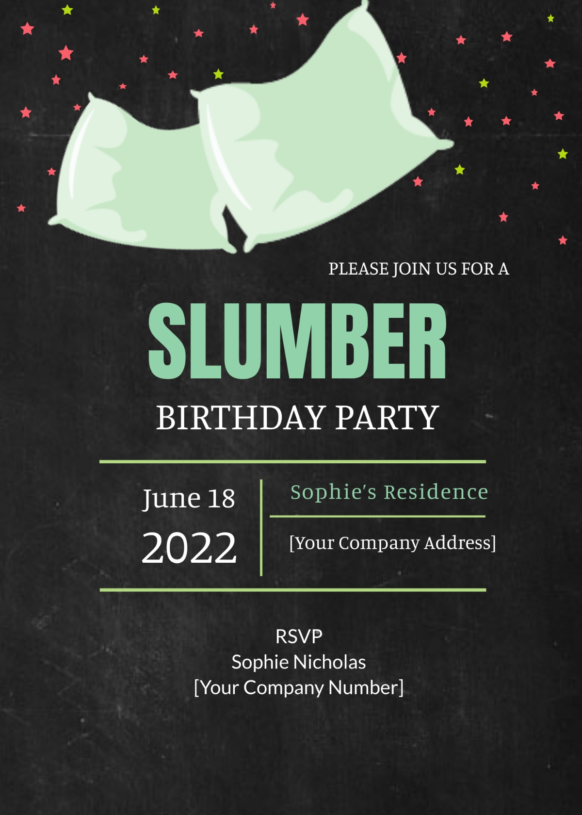 slumber party invitation free template